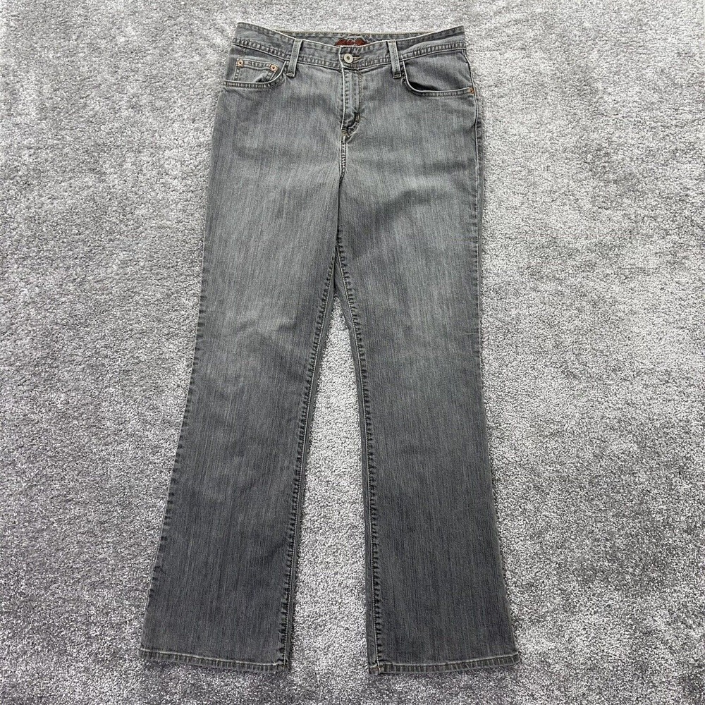Eddie Bauer Jeans Womens 6 Reg Bootcut Natural Fit Gray Stretch Boot Denim 29x30